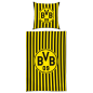 Preview: Borussia Dortmund - Wendebettwäsche Streifen 135 x 200cm